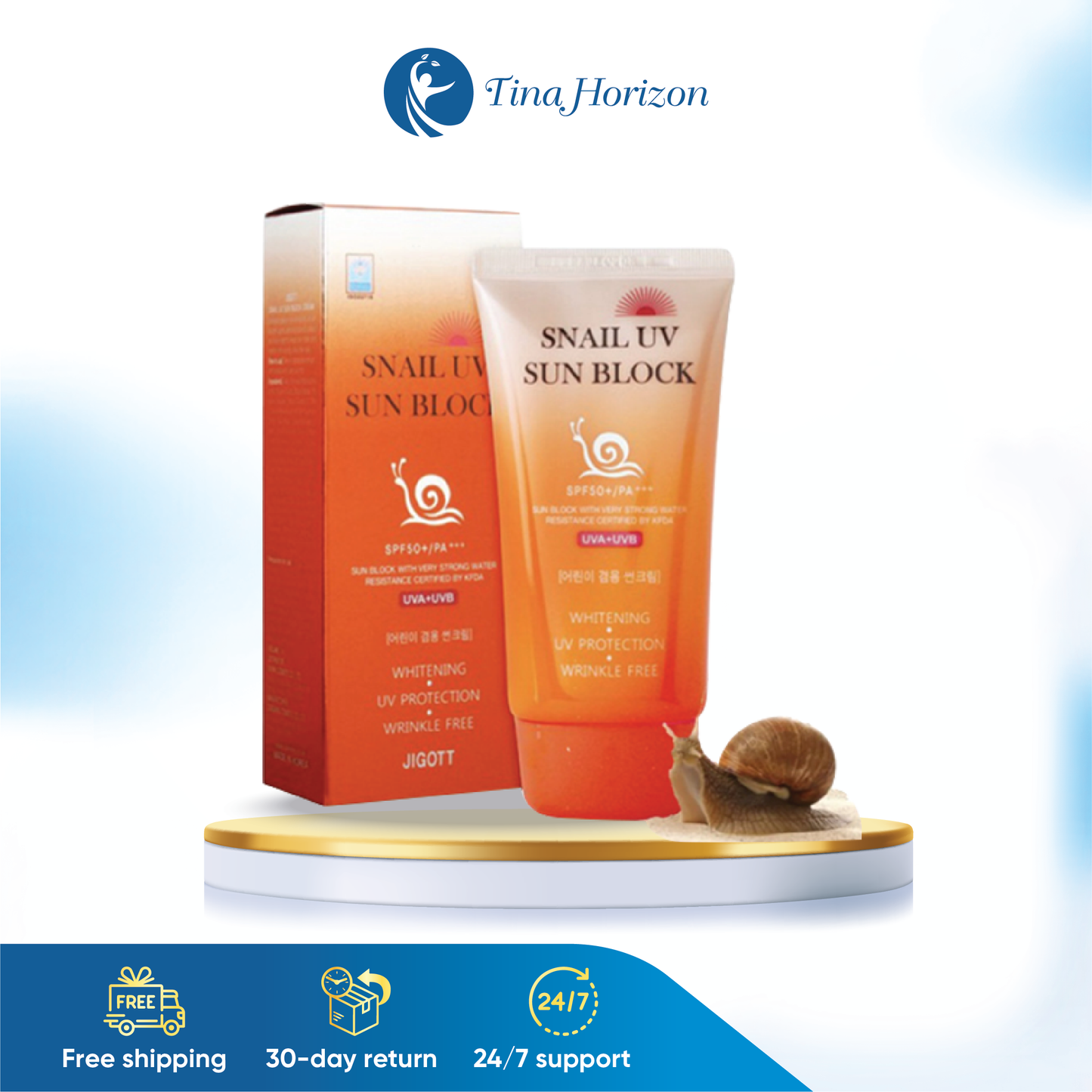 Kem Chống Nắng Ốc Sên SPF 50+ PA+++ Dưỡng Ẩm, Chống Lão Hóa