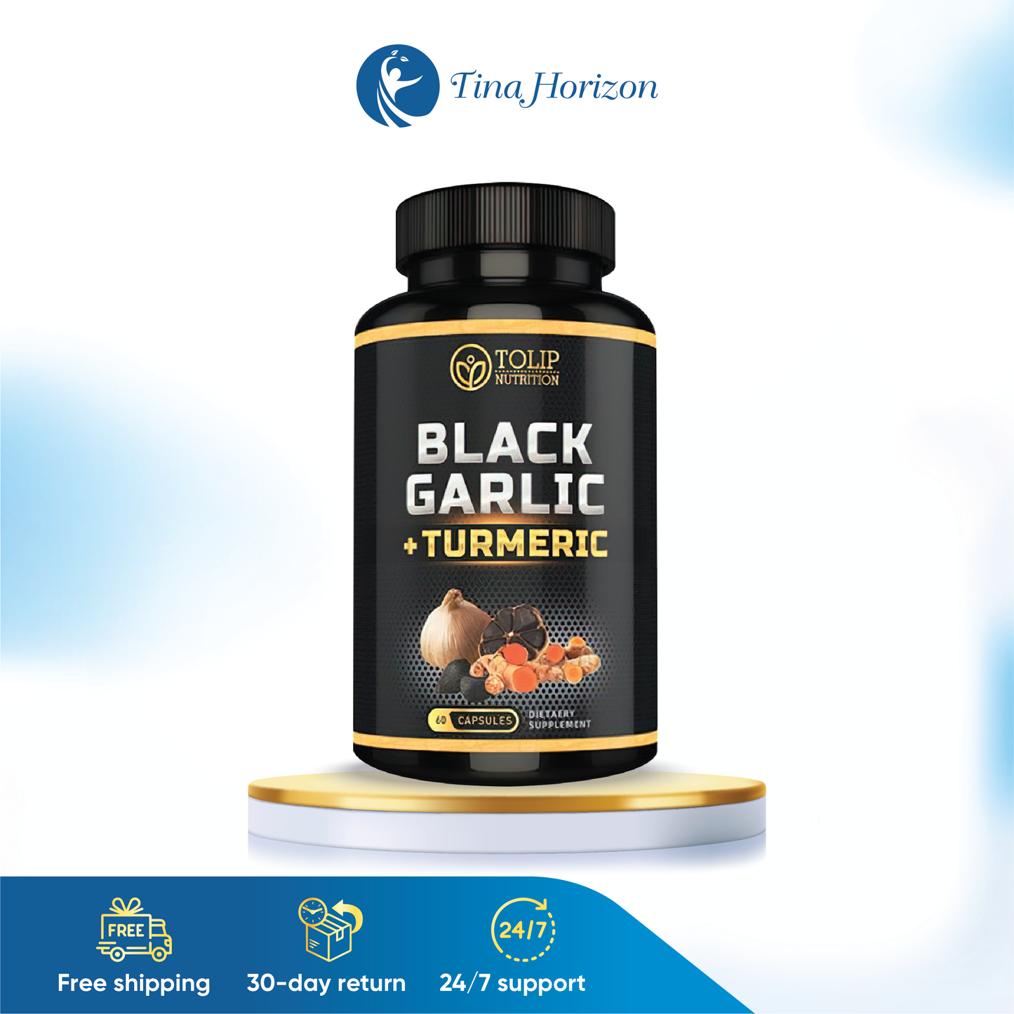 Viên Uống Nghệ Tỏi Đen Black Garlic Turmeric Hỗ Trợ Giảm Mỡ Máu