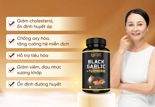 Viên uống Nghệ Tỏi đen: Bảo vệ sức khỏe toàn diện cho người cao tuổi