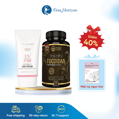 [GIẢM 40%] COMBO KHOẺ TRONG ĐẸP NGOÀI - Fucoidan 120 kết hợp Kem chống nắng Macqueen